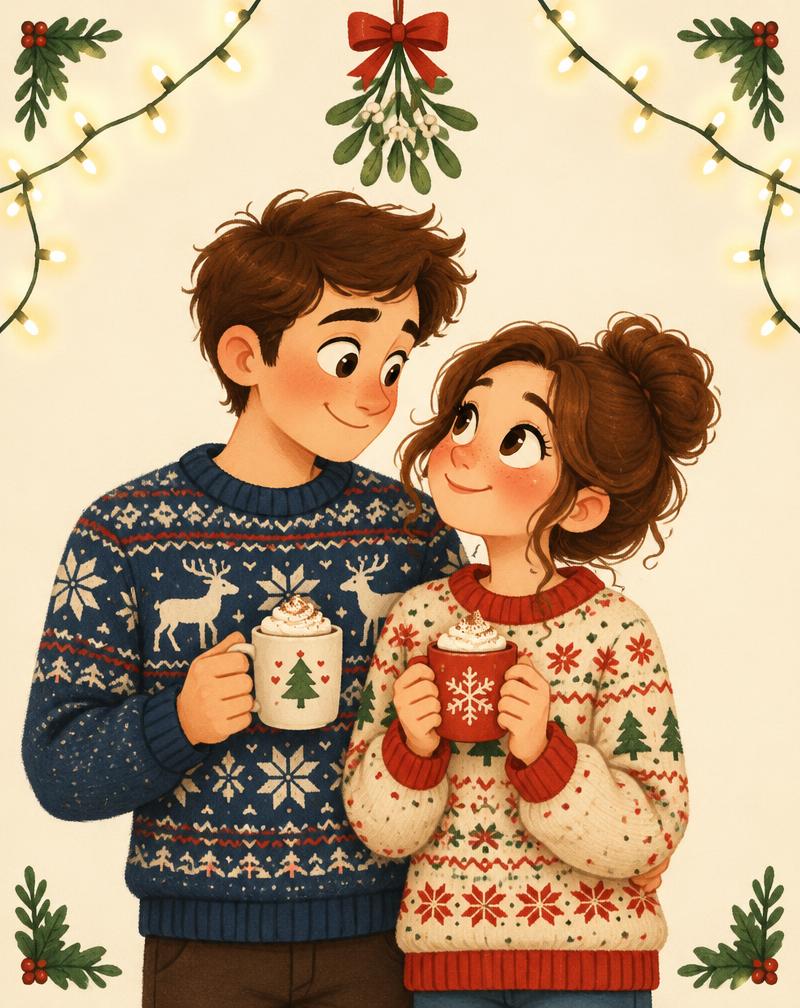 The Christmas Couple Print
